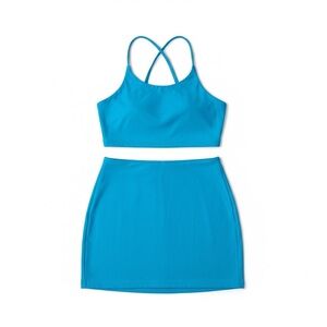 Superdown 2 pieces set, skirt and top. Asymmetrical blue Womens XSmall